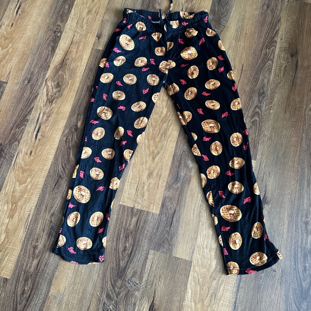 Kellog Velour PJs with Waffle and Syrup Print